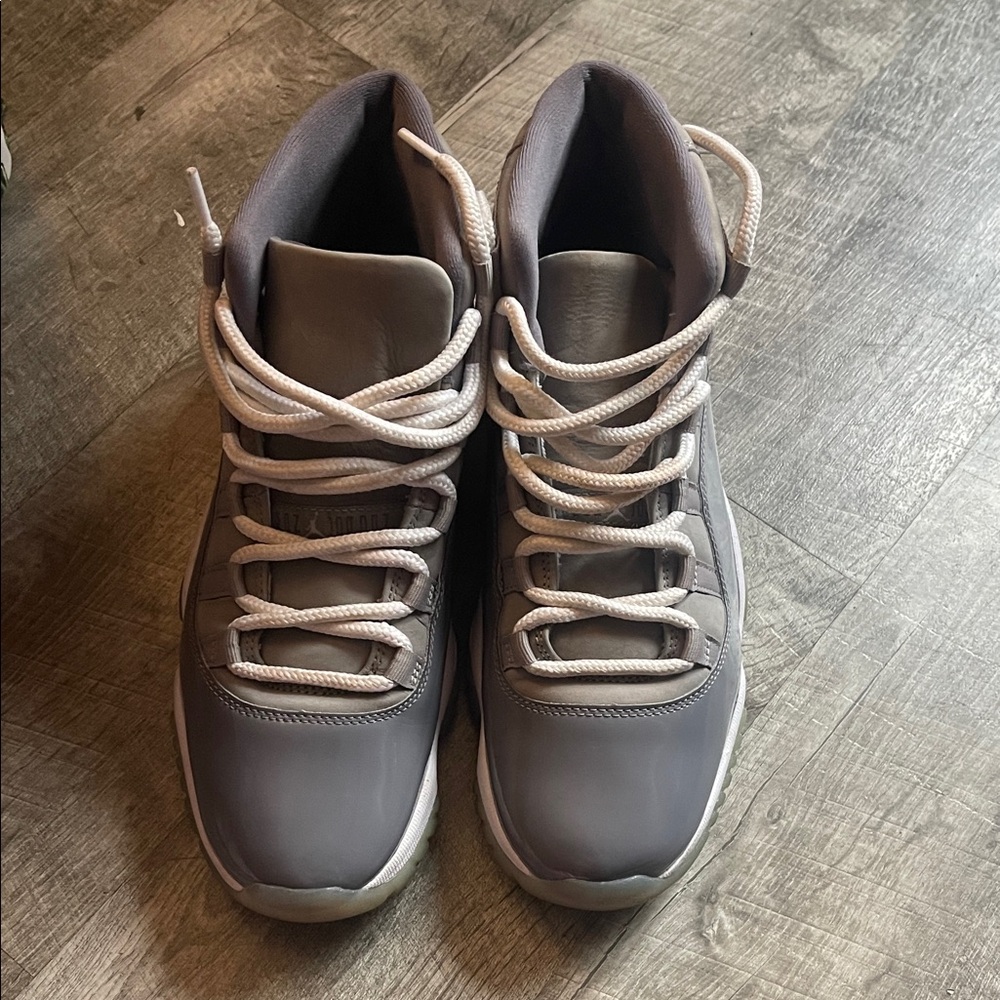 Jordan Gray and White Sneakers